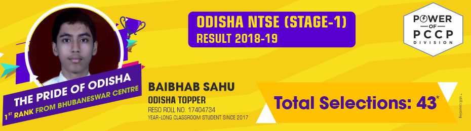 NTSE Stage-1, Result 2018-19 Odisha