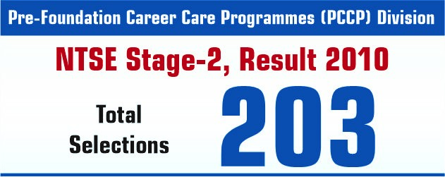 NTSE Stage-2 Result 2010